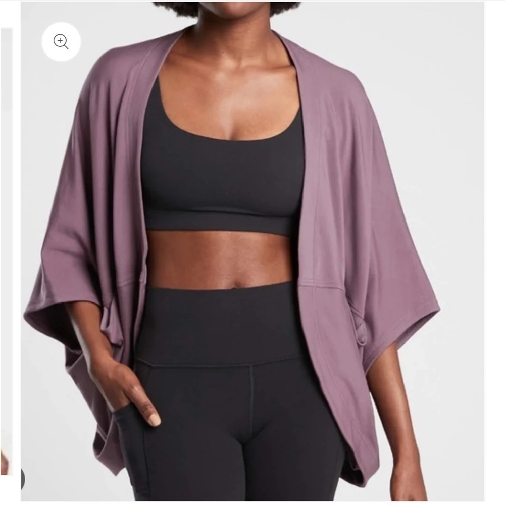 Athleta Nirvana Cocoon Wrap Cardigan Sweater XS Purple Dolman Sleeve